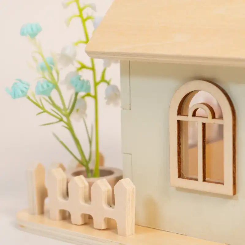Maison de poupée en bois à monter soi-même avec veilleuse