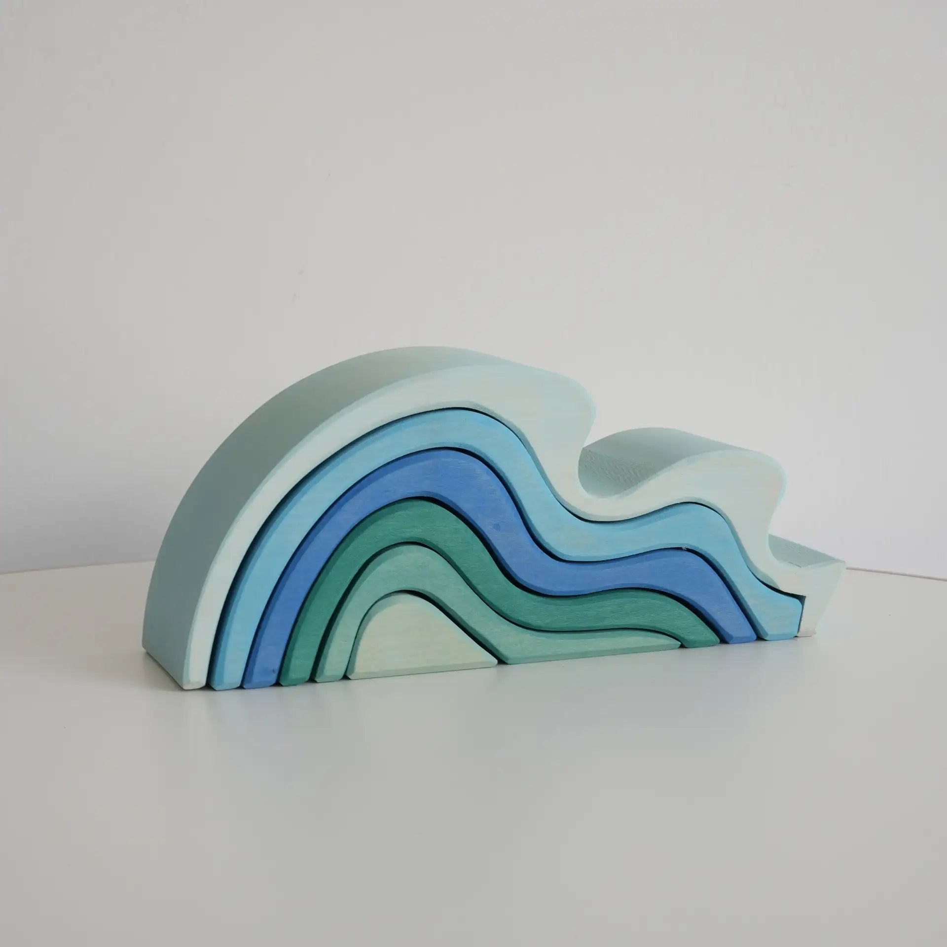 Montessori Dyed Linden Wood Ocean Waves
