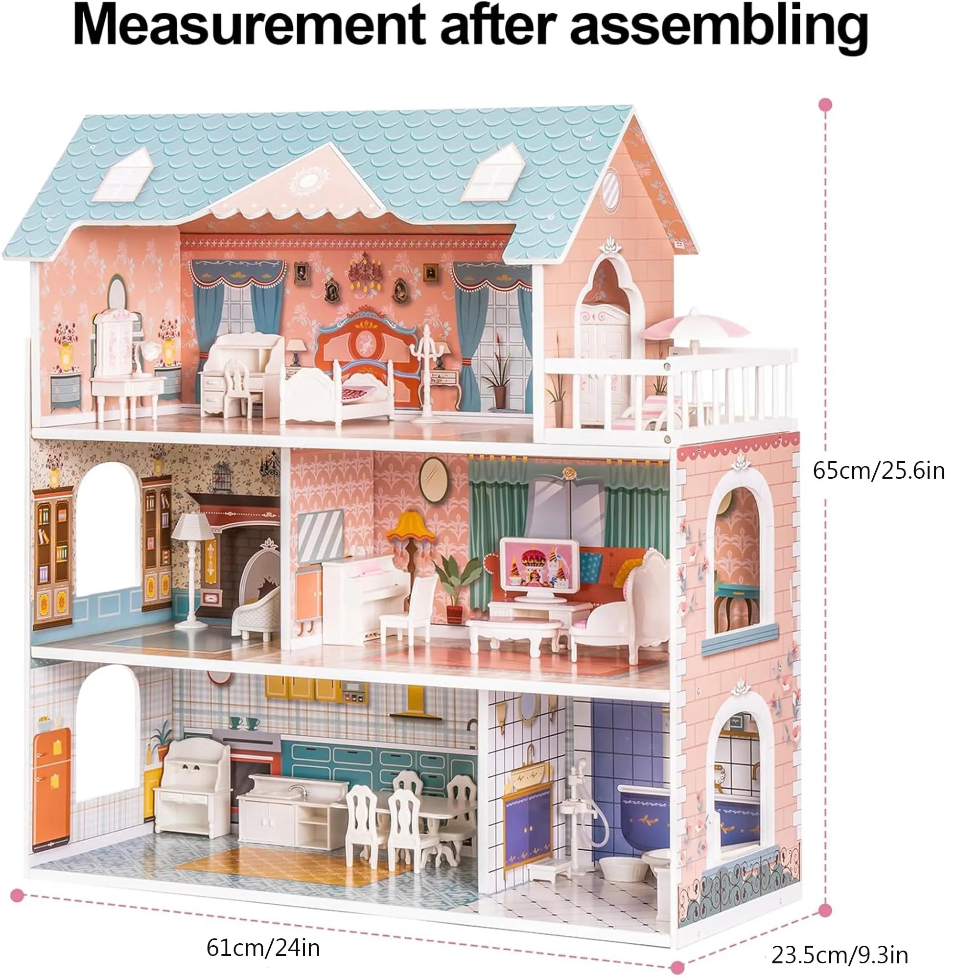 Maison de poupée à 3 étages pour enfants