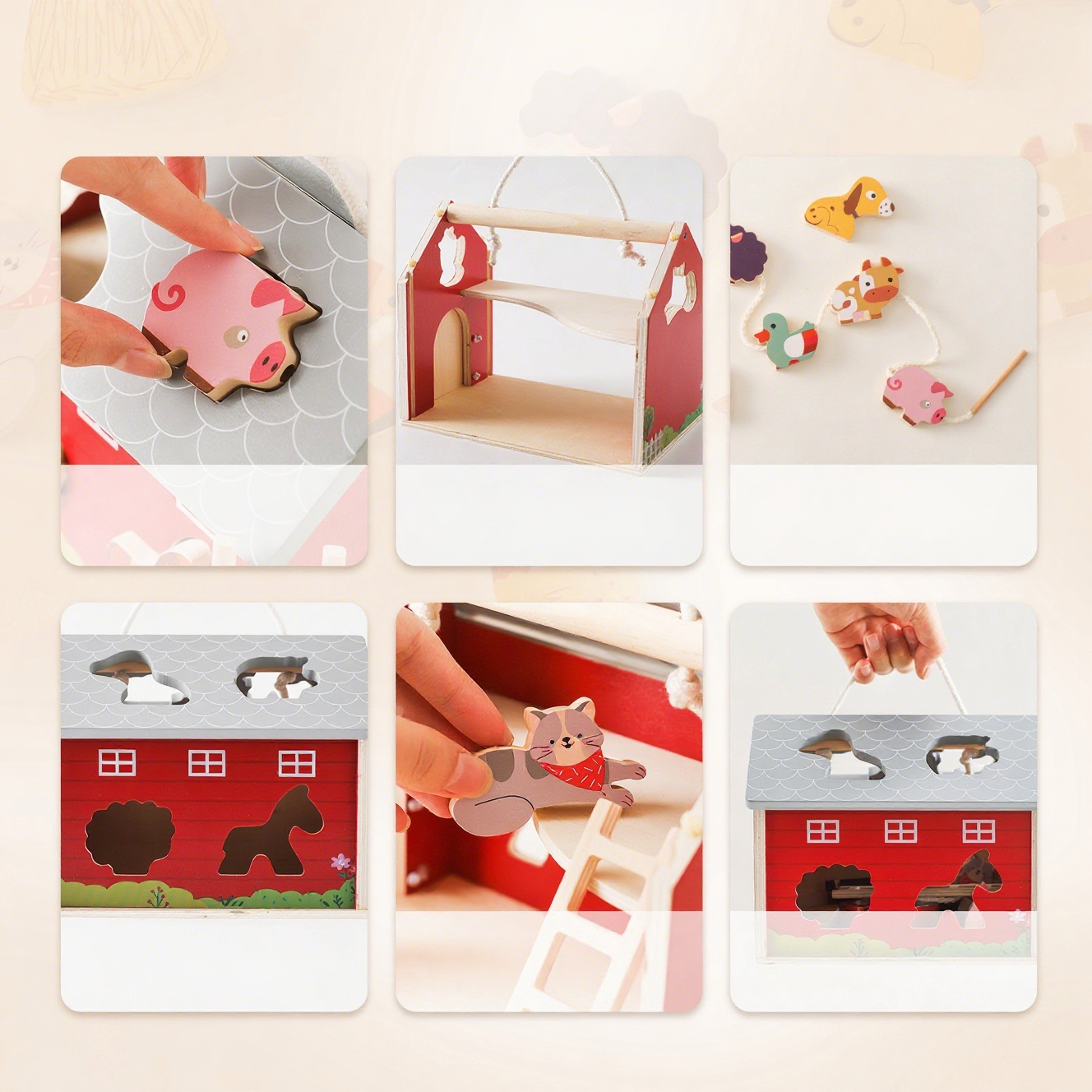 Puzzle en bois avec animaux de la ferme