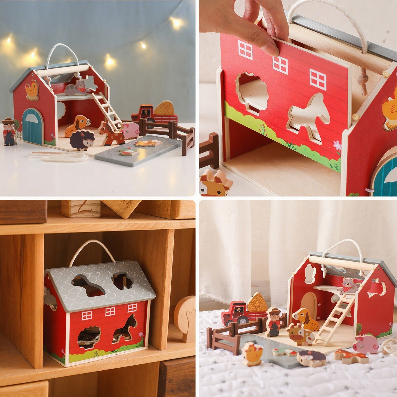 Puzzle en bois avec animaux de la ferme