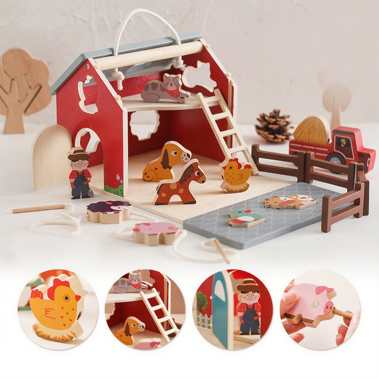 Puzzle en bois avec animaux de la ferme
