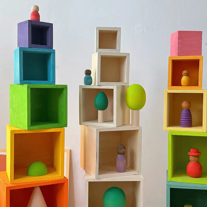 Wooden Rainbow Stacking Toy Set