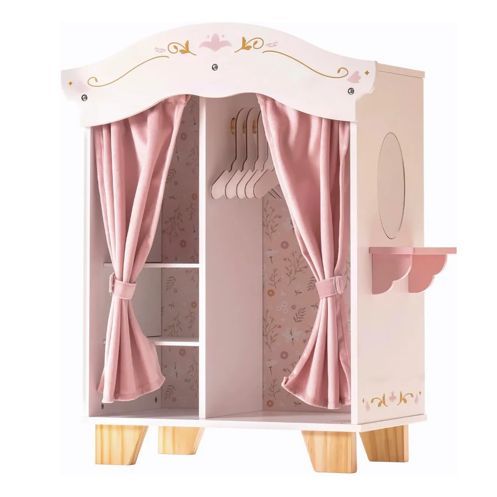 Wooden Doll Wardrobe
