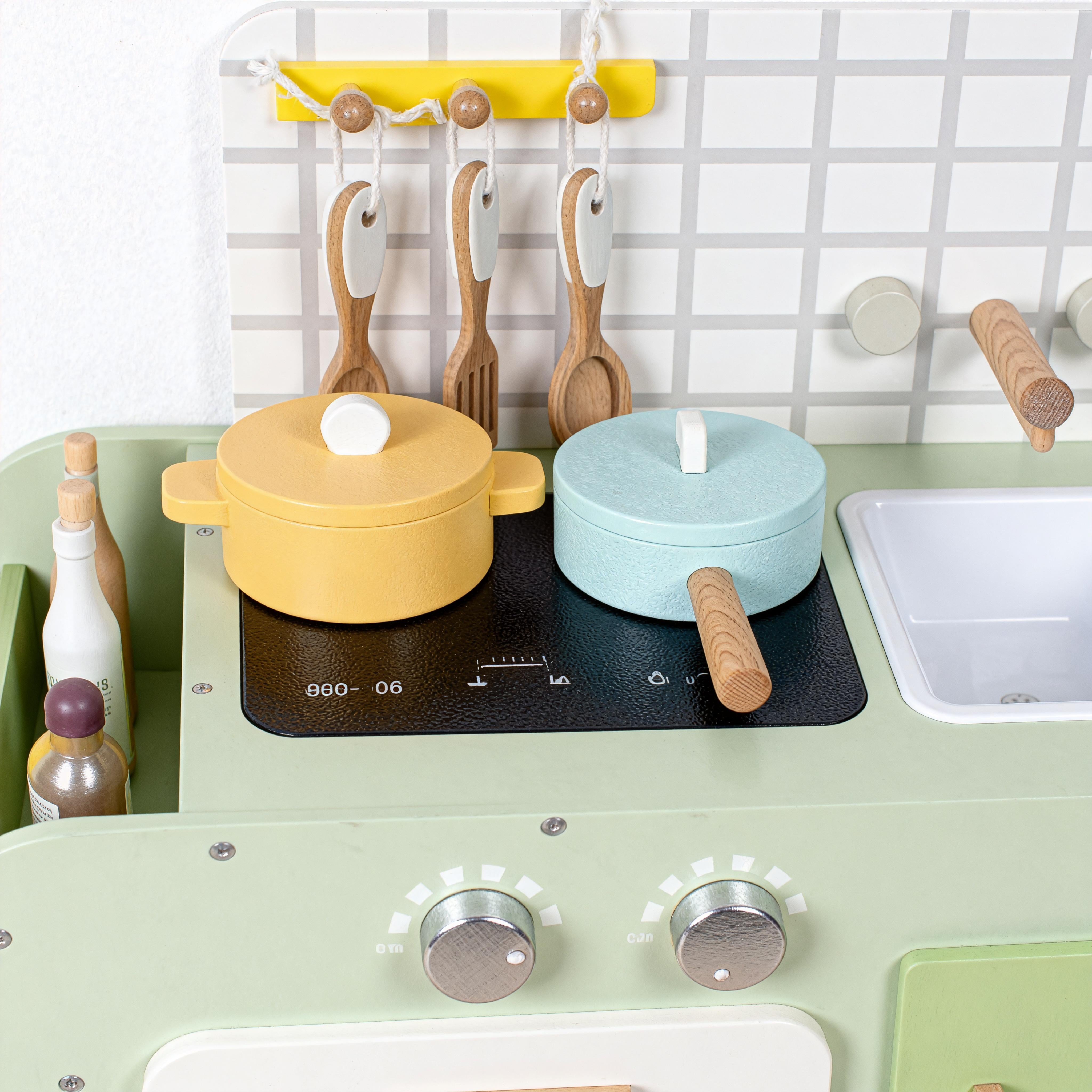 Bean Green Wooden Toy Kitchen Set