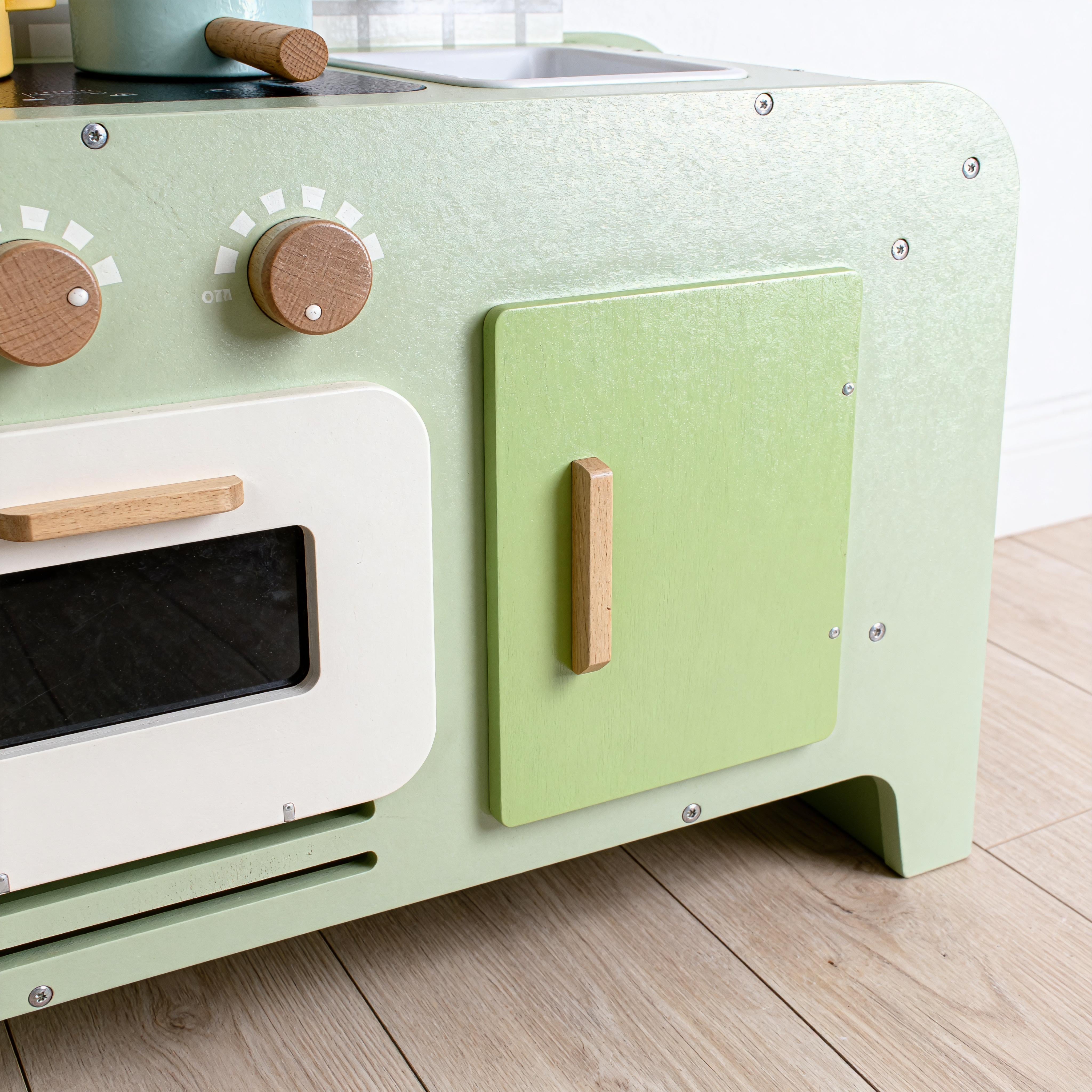 Bean Green Wooden Toy Kitchen Set