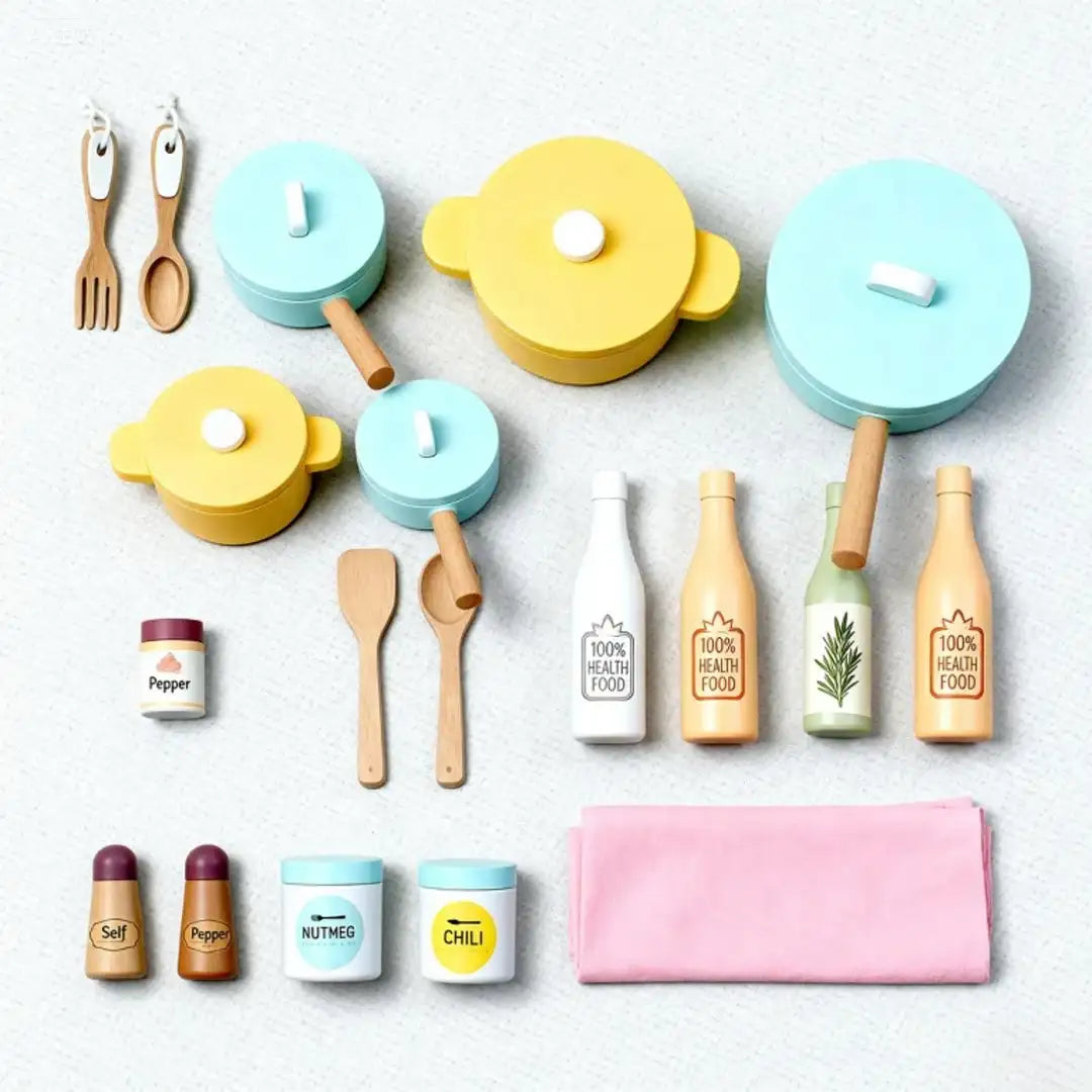 Bean Green Wooden Toy Kitchen Set
