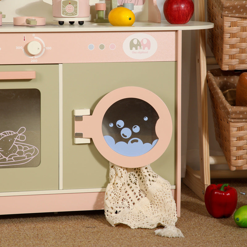 伦摩亚儿童厨房玩具套装,包括冰箱和厨房用具,适合儿童游戏的逼真厨房玩具。