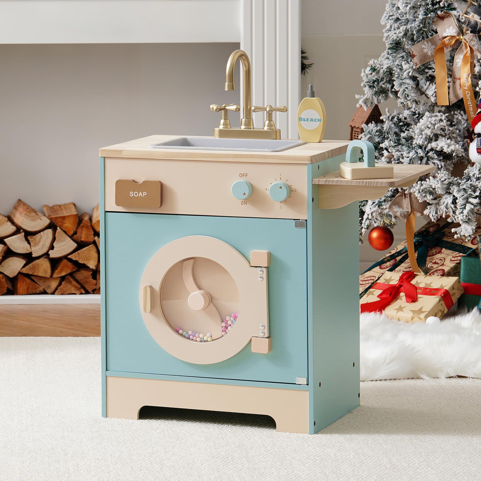 Wooden Laundry Playset for Kids