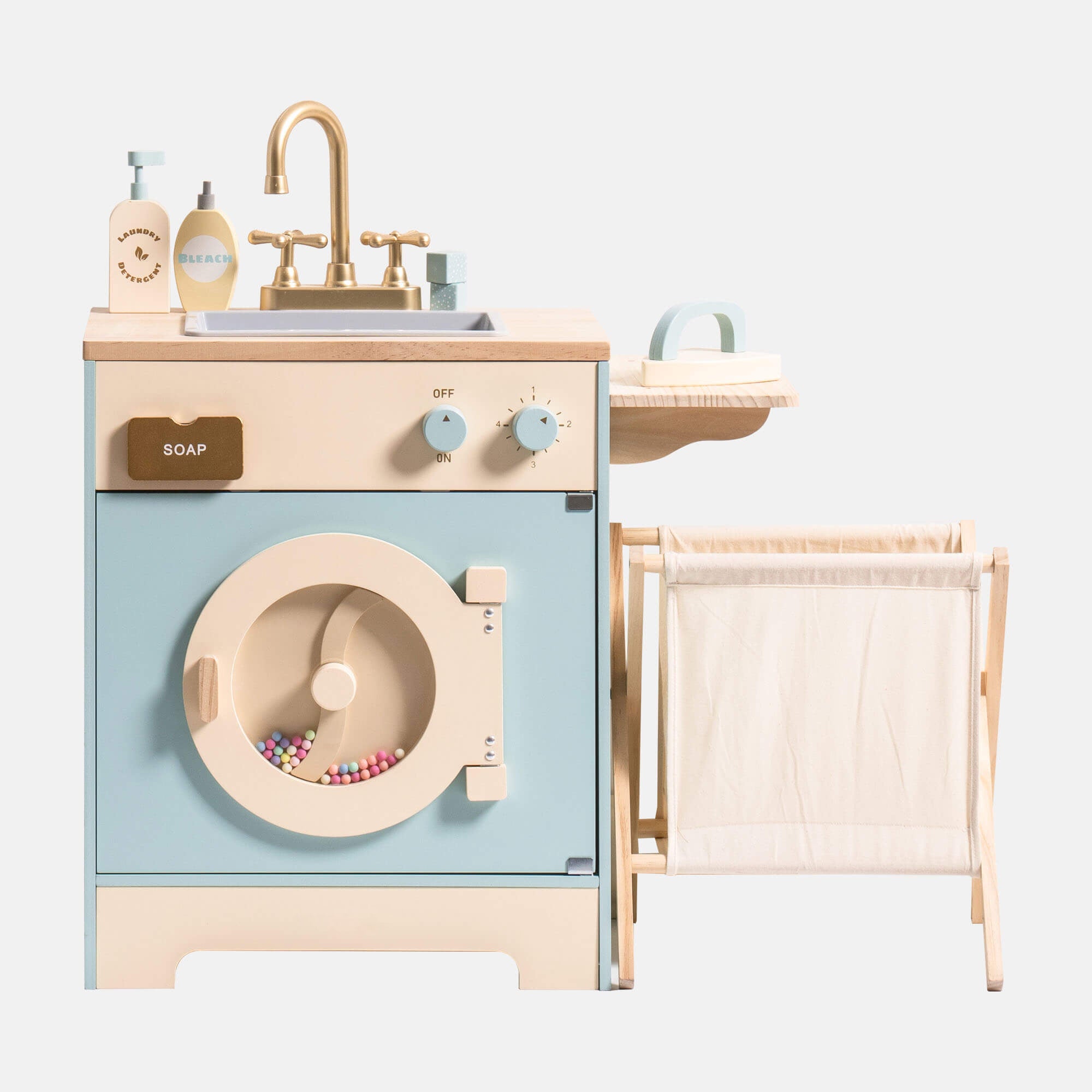 Wooden Laundry Playset for Kids
