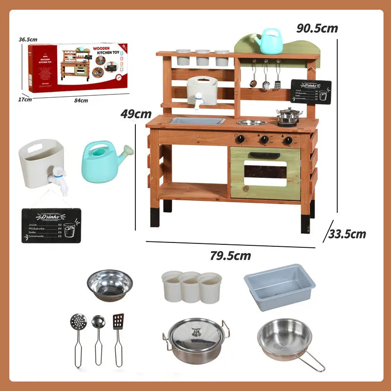 Wooden Outdoor Mud Kitchen for Kids - Lunamoa