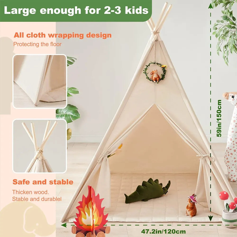 Kids Indoor Teepee Tent - Lunamoa