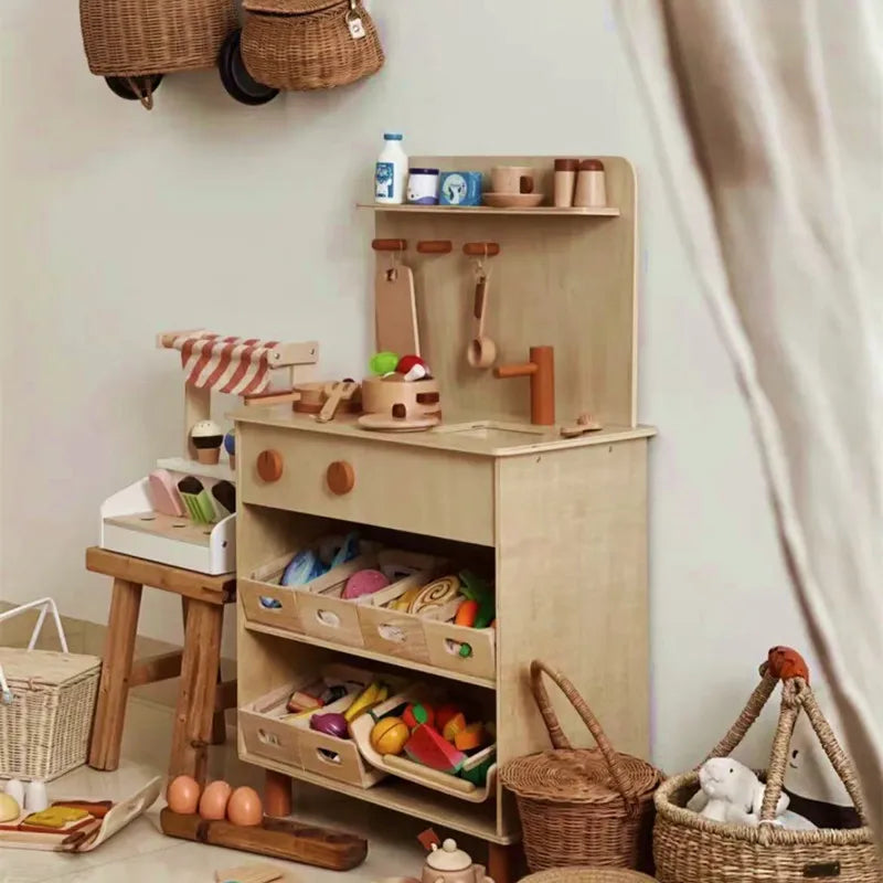 Kids Wooden Play Kitchen