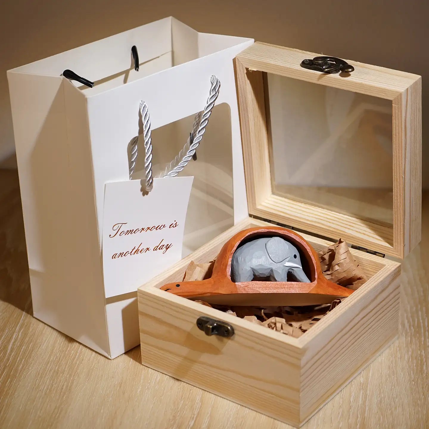 Handmade Wooden Snake & Elephant