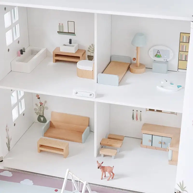 Lunamoa Wooden Dollhouse Playset