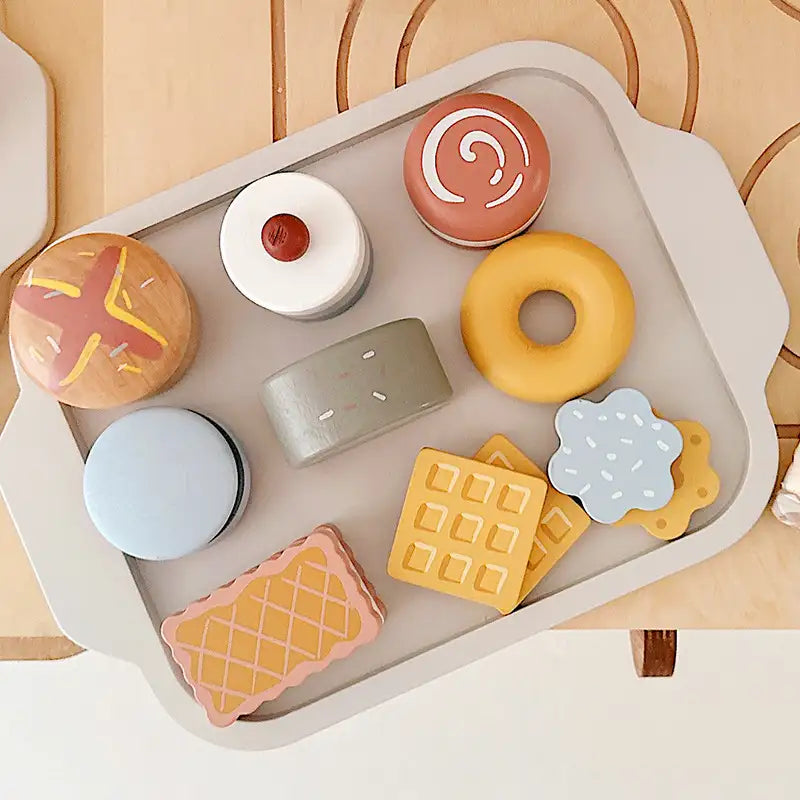 Jeu de pâtisserie en bois pour cuisine d'enfants