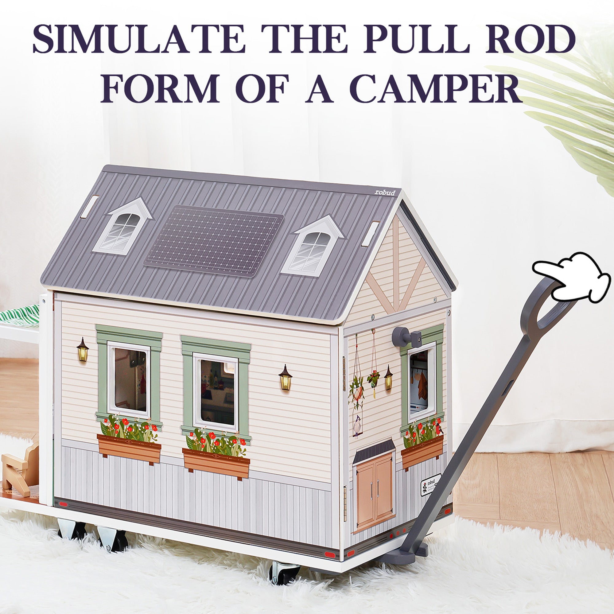 Lunamoa Wooden Realistic Camper Van Dollhouse