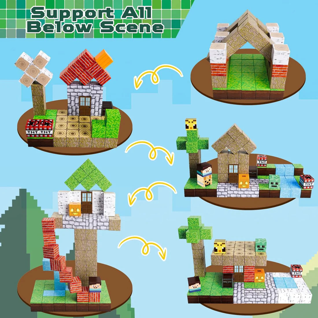 Ensemble de blocs de construction magnétiques Minecraft