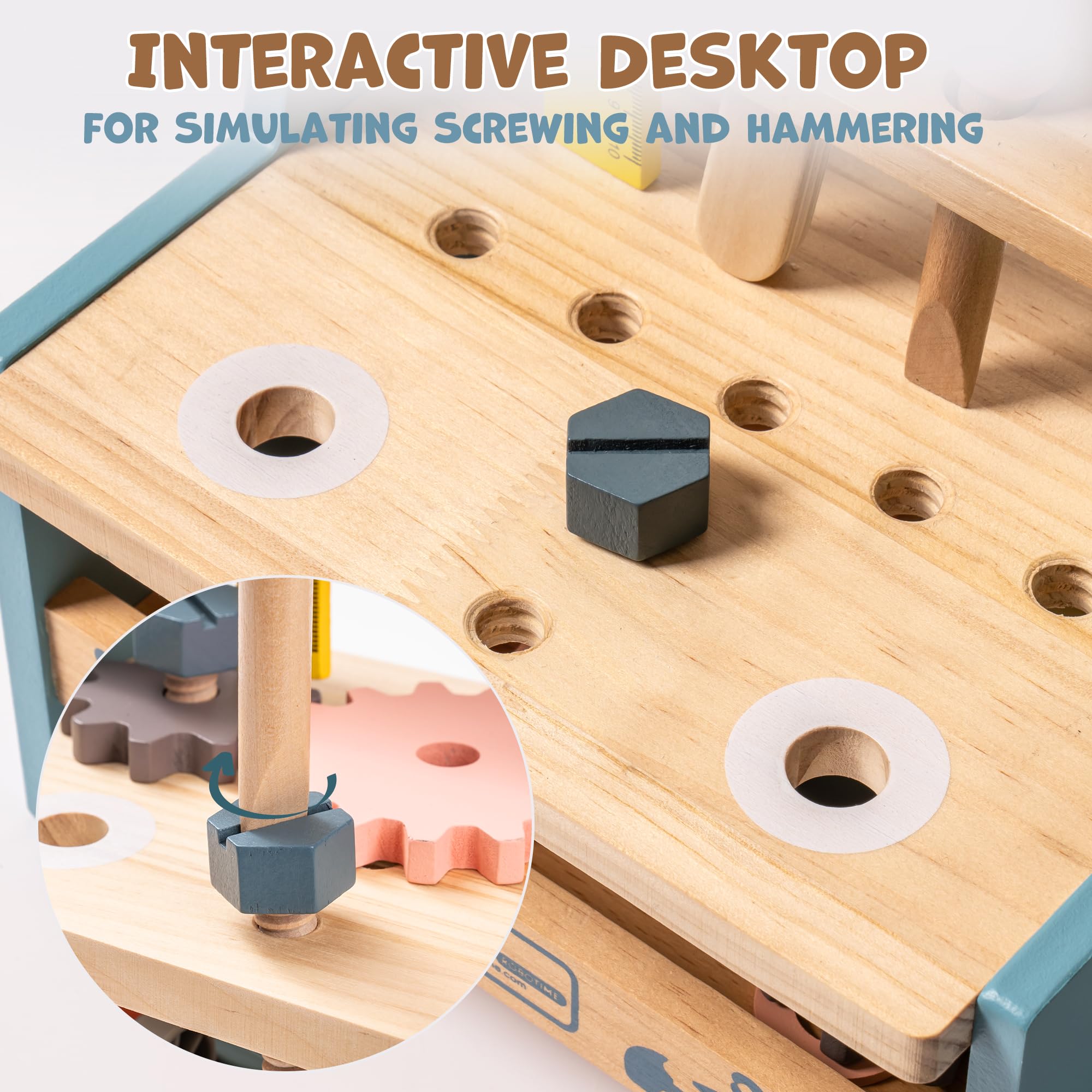 Mini Wooden Tool Workbench Set