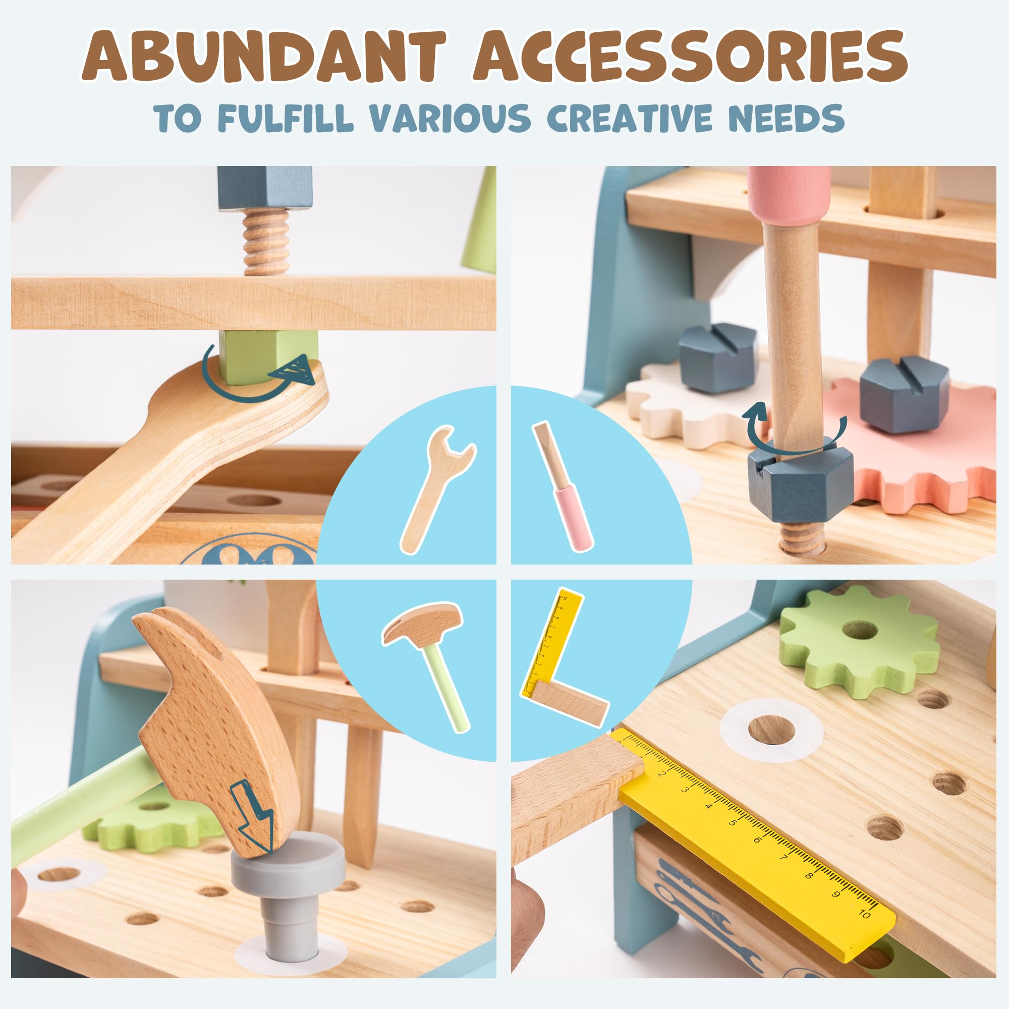 Mini Wooden Tool Workbench Set