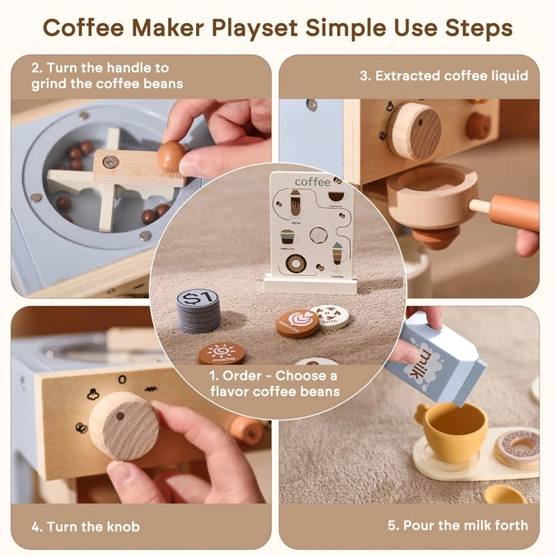 Machine à café en bois Montessori