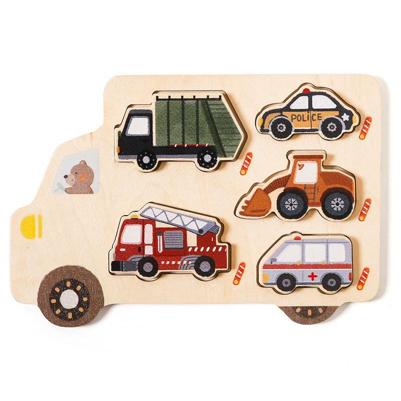 Puzzle Montessori en bois avec formes assorties