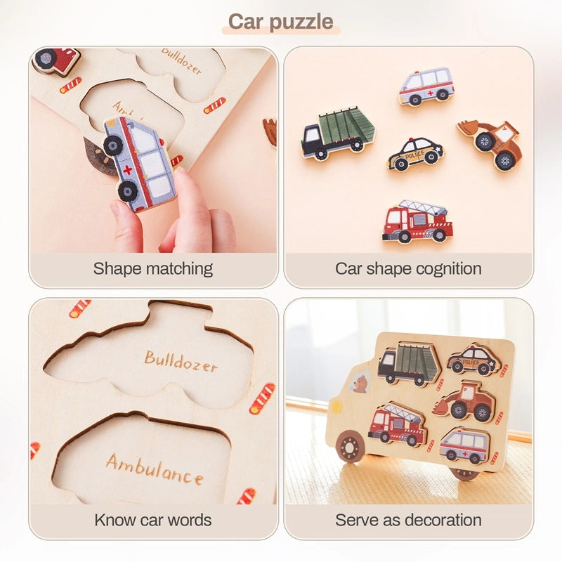 Puzzle Montessori en bois avec formes assorties