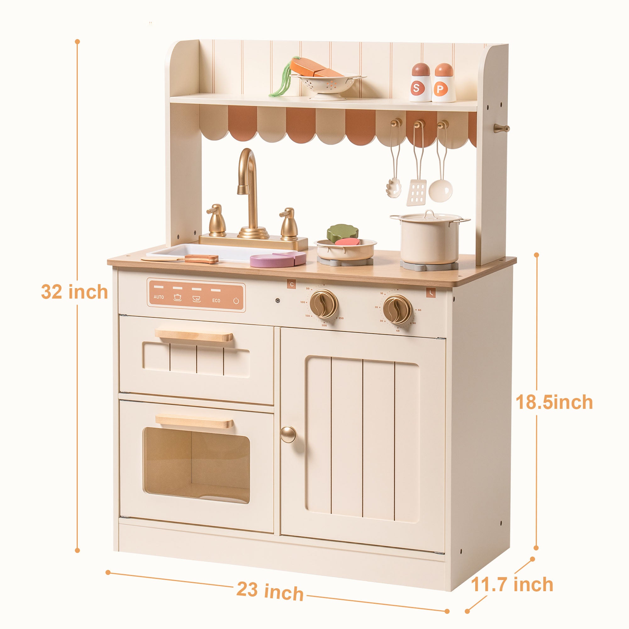Ensemble de cuisine en bois réaliste pour enfants