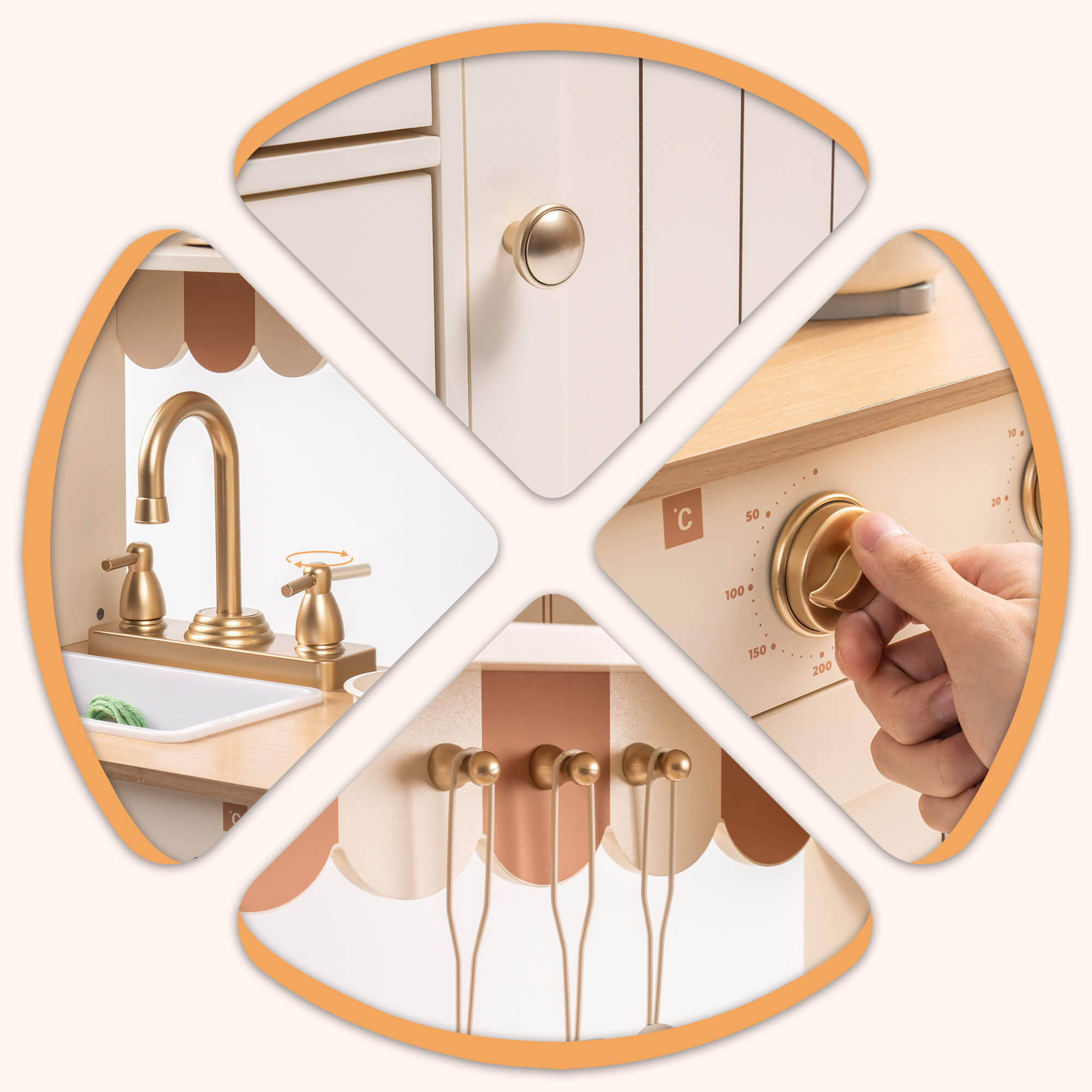 Ensemble de cuisine en bois réaliste pour enfants