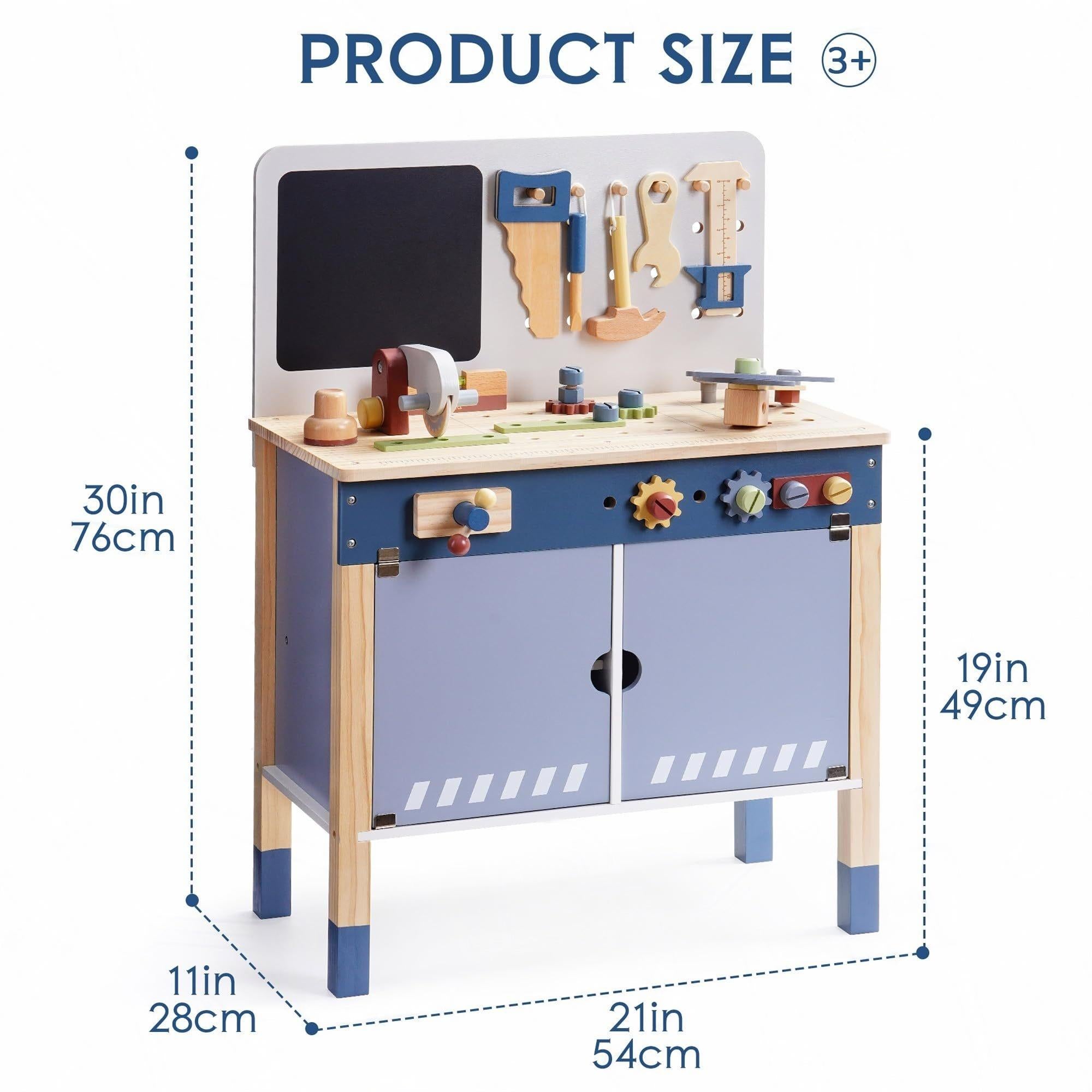 Wooden Toy Workbench for Toddler Boys