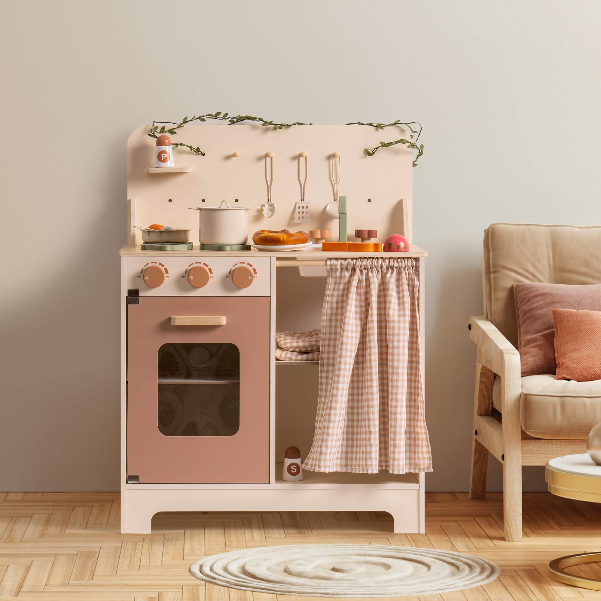Rustic Wooden Toy Kitchen
