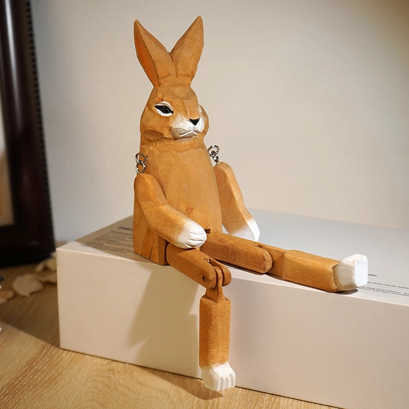Long Legs Wooden Animal Sculpture