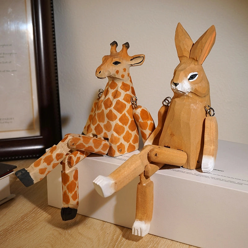 Long Legs Wooden Animal Sculpture