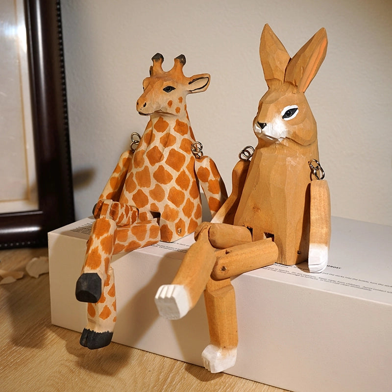 Long Legs Wooden Animal Sculpture