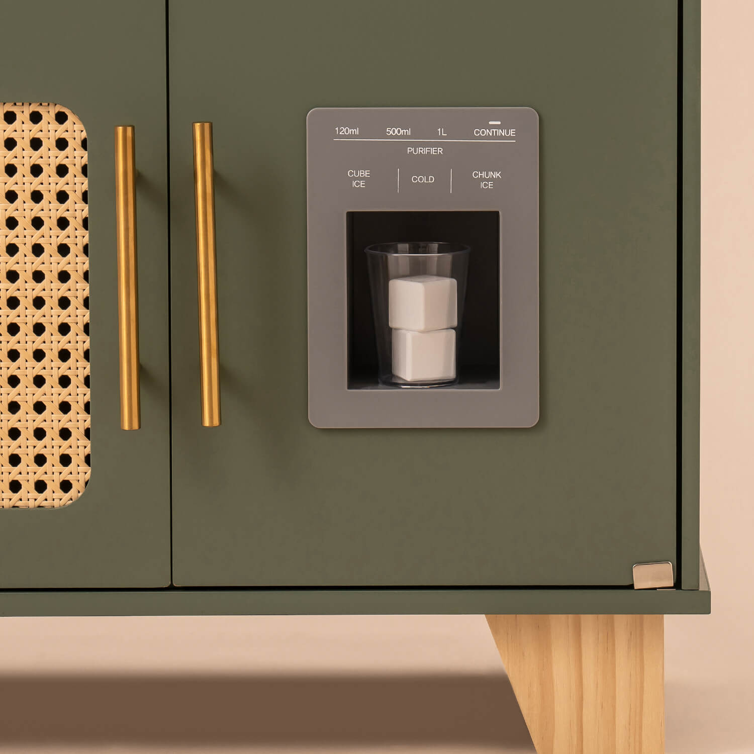Ensemble de cuisine vintage en bois vert