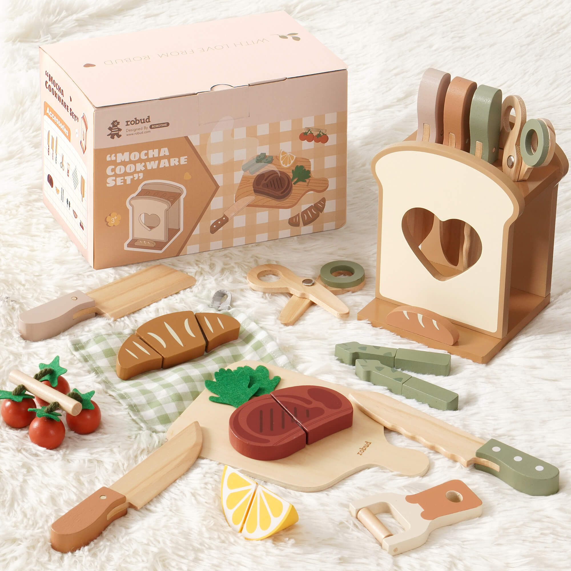 Ensemble de cuisine vintage en bois vert