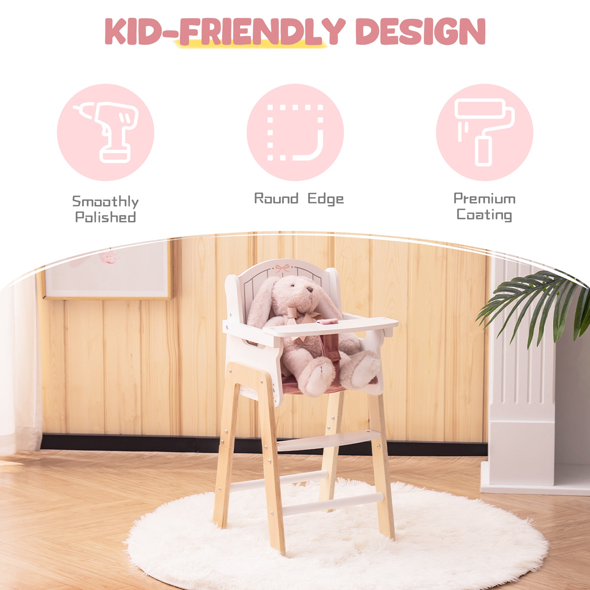 Wooden High Chair Toy - Lunamoa