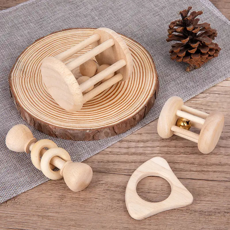 Ensemble de hochets en bois pour bébé