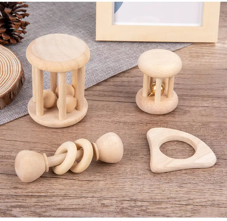 Ensemble de hochets en bois pour bébé