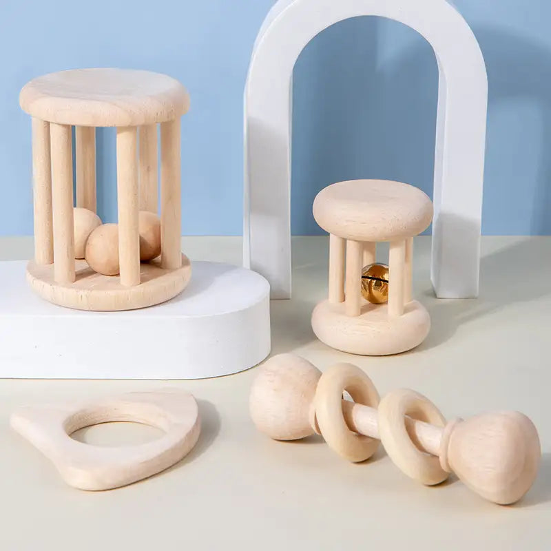 Ensemble de hochets en bois pour bébé