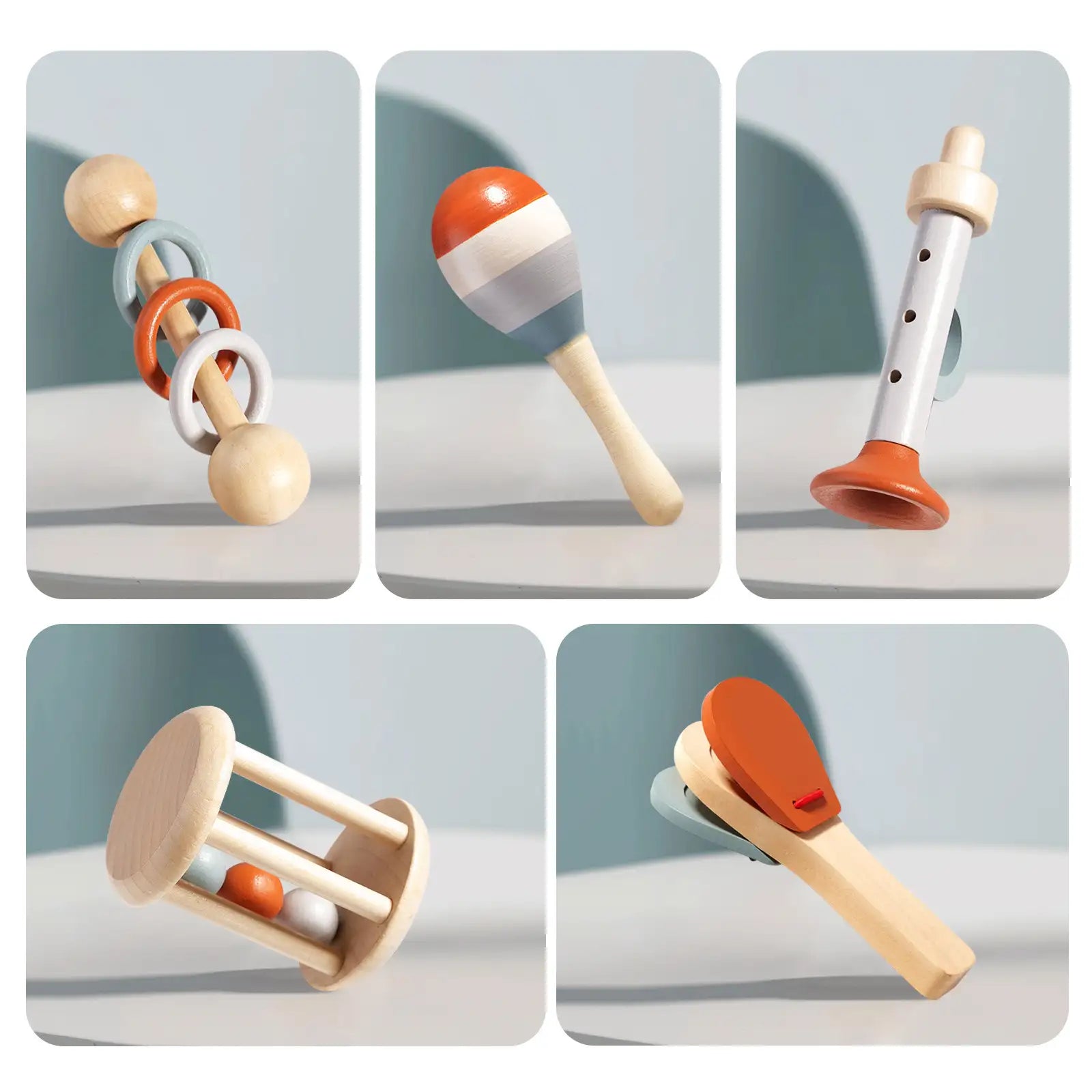 Wooden Baby Rattles Toys