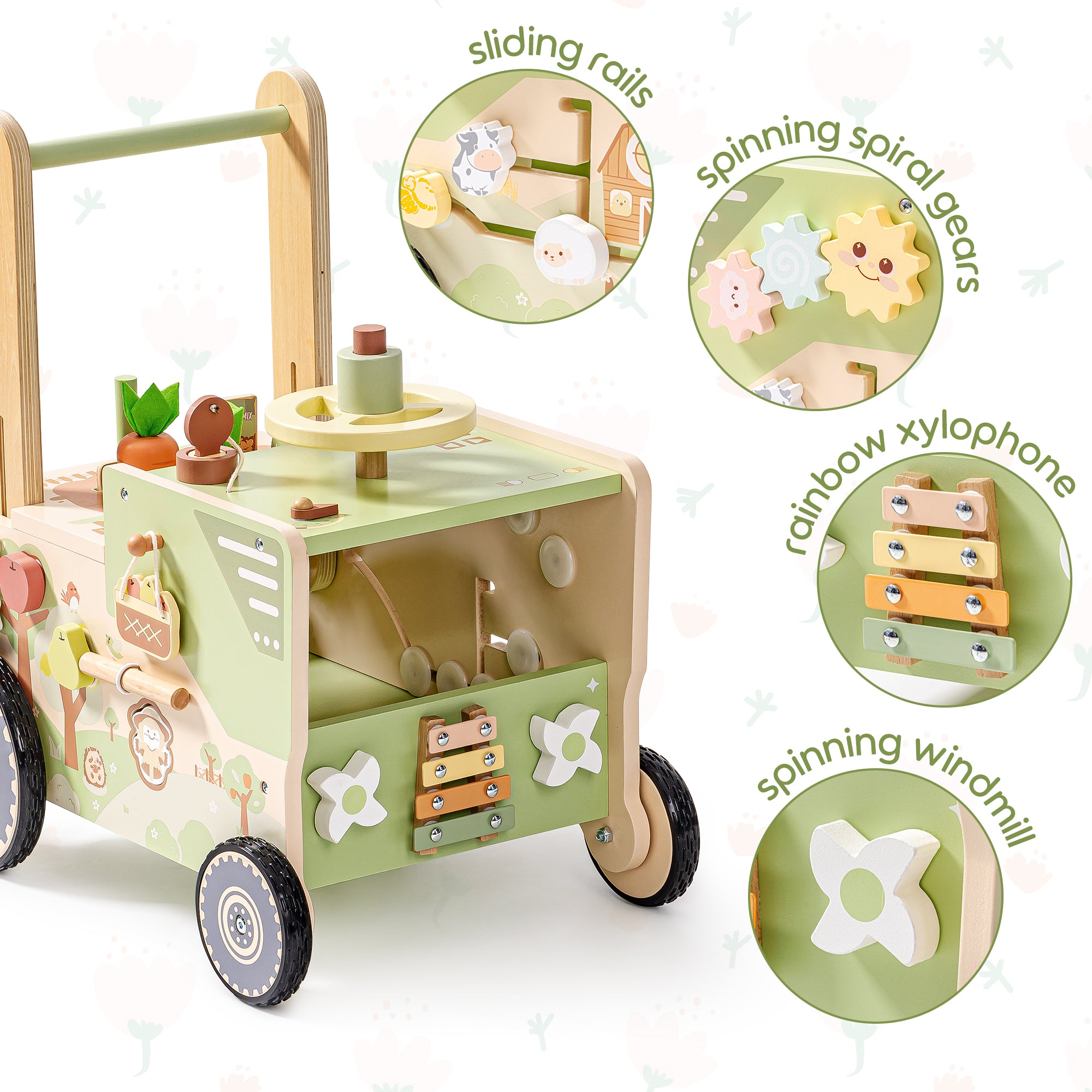 Chariot de ferme en bois pour bébé
