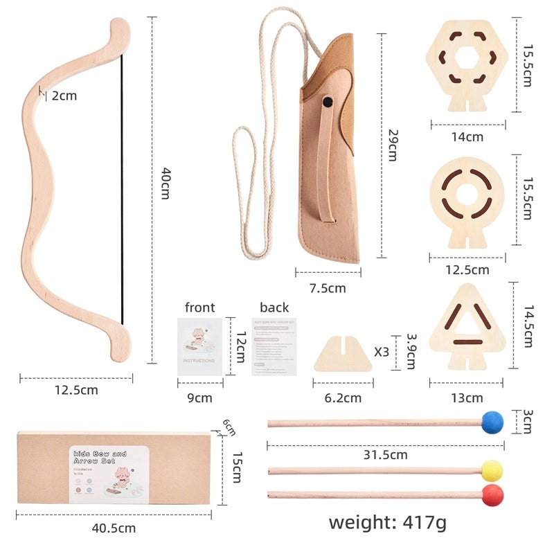 Wooden Bow and Arrow Toy Set
