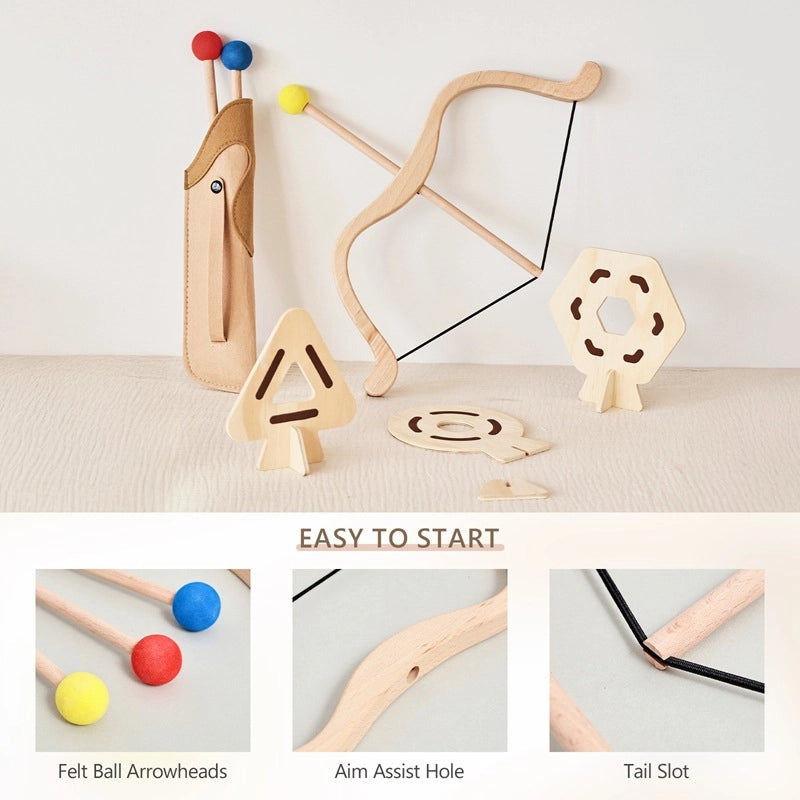 Wooden Bow and Arrow Toy Set