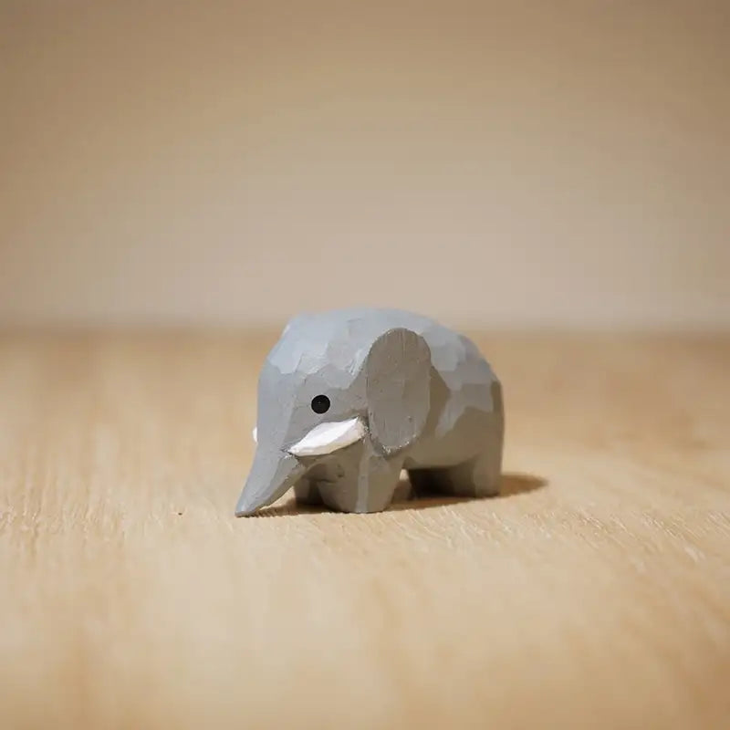 Handmade Wooden Snake & Elephant