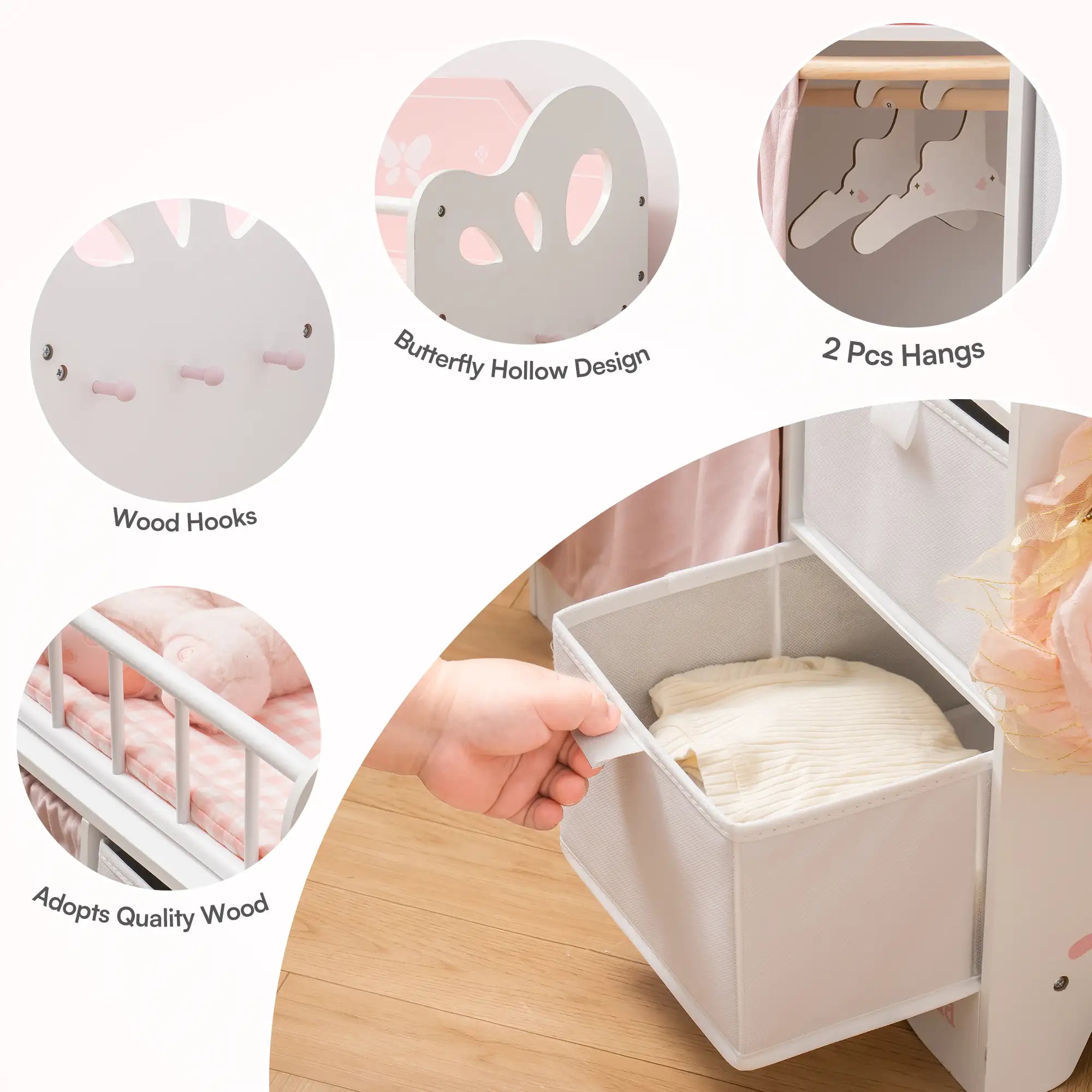 Wooden Doll Bed