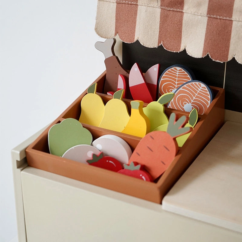 Wooden Farmers Market Play Shop - Lunamoa