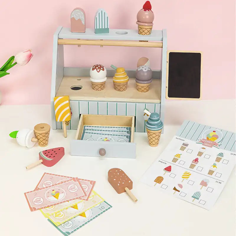 Magasin de glaces en bois pour enfants