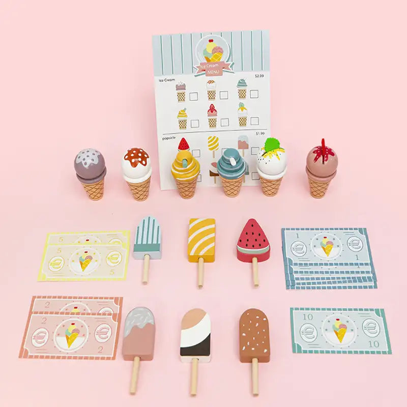 Magasin de glaces en bois pour enfants