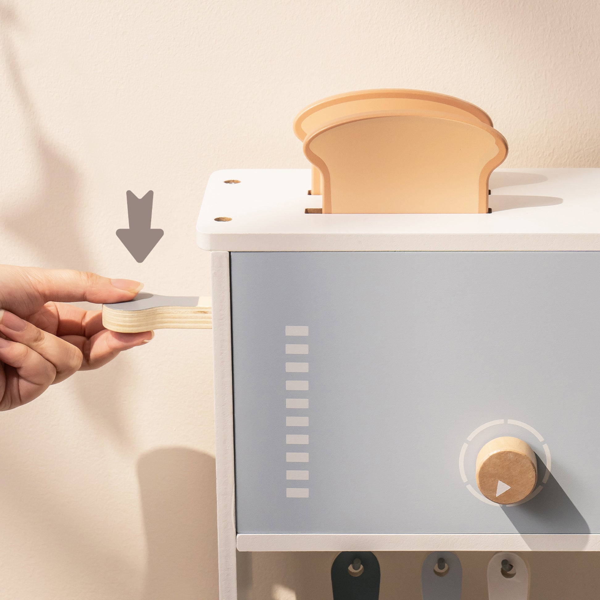 Cuisine en bois pour enfants avec fruits à découper